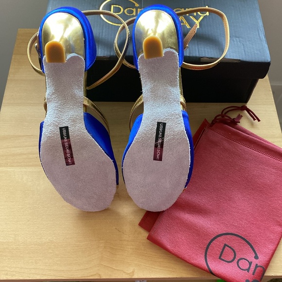 Dance and Sway Royal Blue & Gold Dress/Dance Sandals NWT - Picture 4 of 5